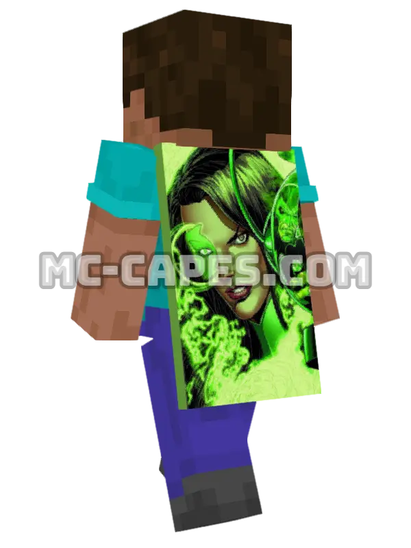 Jessica Cruz Minecraft cape worn on a player, seen from behind