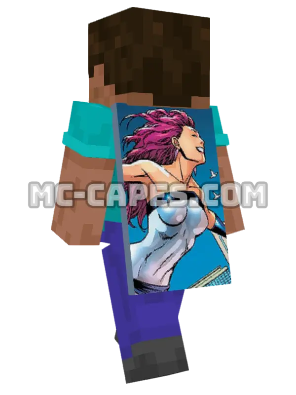 Jessica Jones Minecraft cape worn on a player, seen from behind