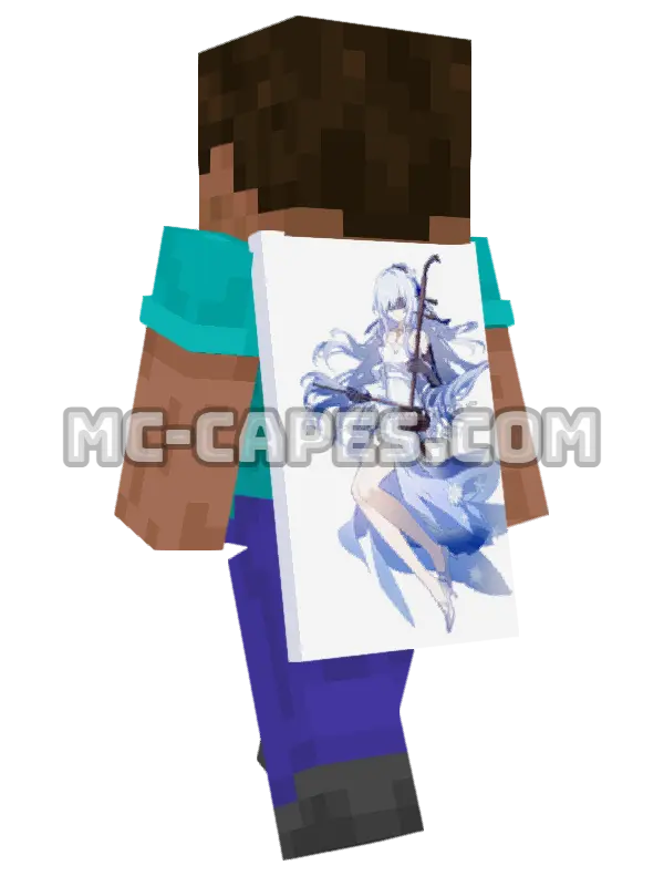 Jingliu Dress Minecraft cape worn on a player, seen from behind