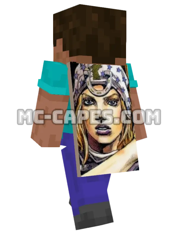 Johnny Joestar Minecraft cape worn on a player, seen from behind