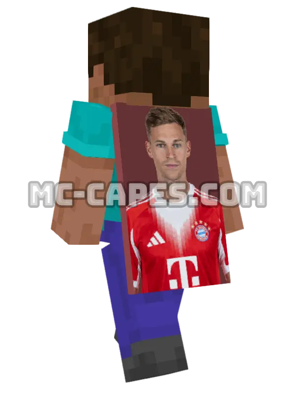 Joshua Kimmich Minecraft cape worn on a player, seen from behind