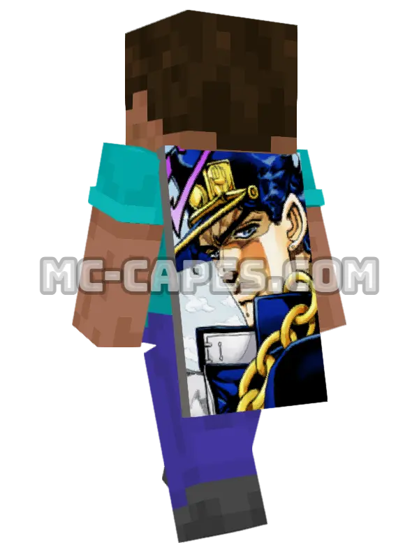Joutarou Kuujou Minecraft cape worn on a player, seen from behind