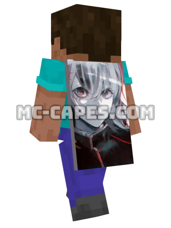 Juuzou Suzuya Minecraft cape worn on a player, seen from behind