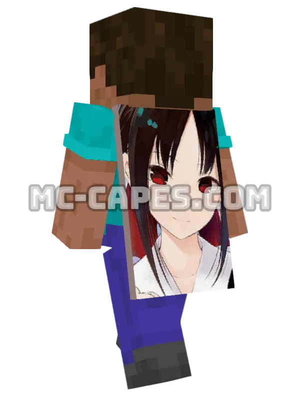 Kaguya Shinomiya Minecraft cape worn on a player, seen from behind