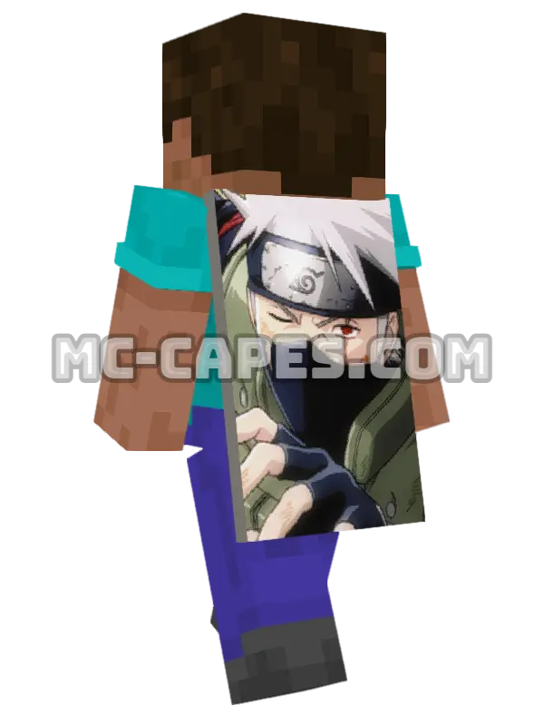 Kakashi Hatake Minecraft cape worn on a player, seen from behind