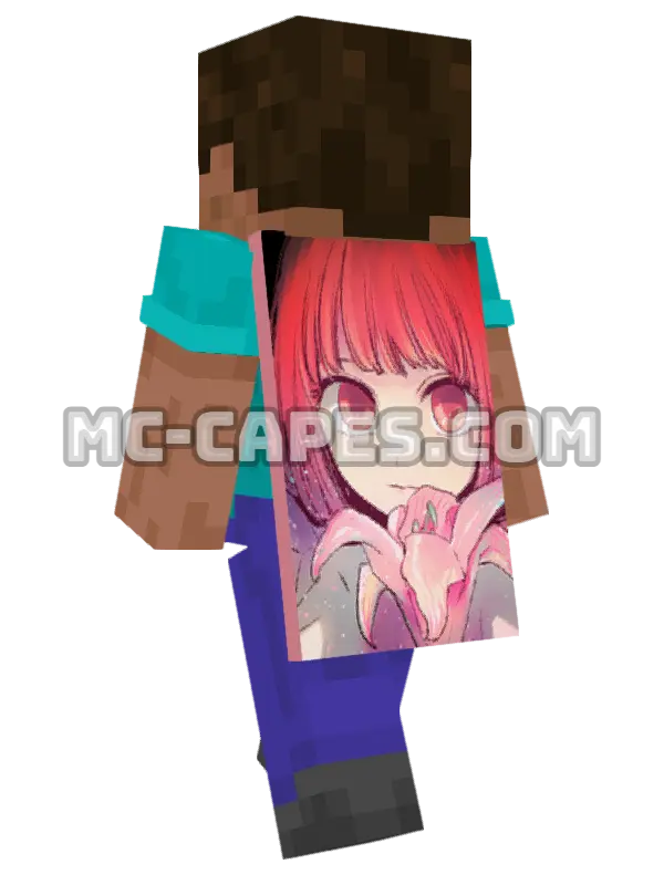 Kana Arima Minecraft cape worn on a player, seen from behind