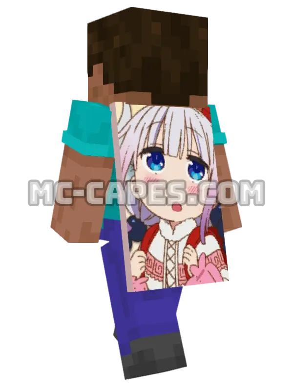 Kanna Kamui Minecraft cape worn on a player, seen from behind