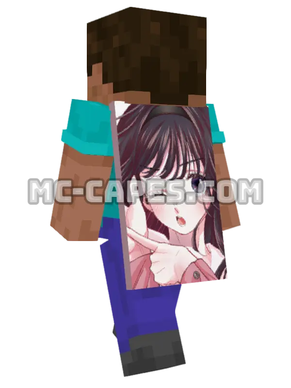 Kaoruko Waguri Minecraft cape worn on a player, seen from behind
