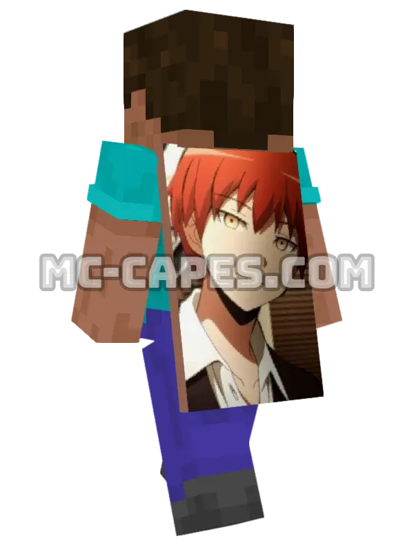 Karma Akabane Minecraft cape worn on a player, seen from behind