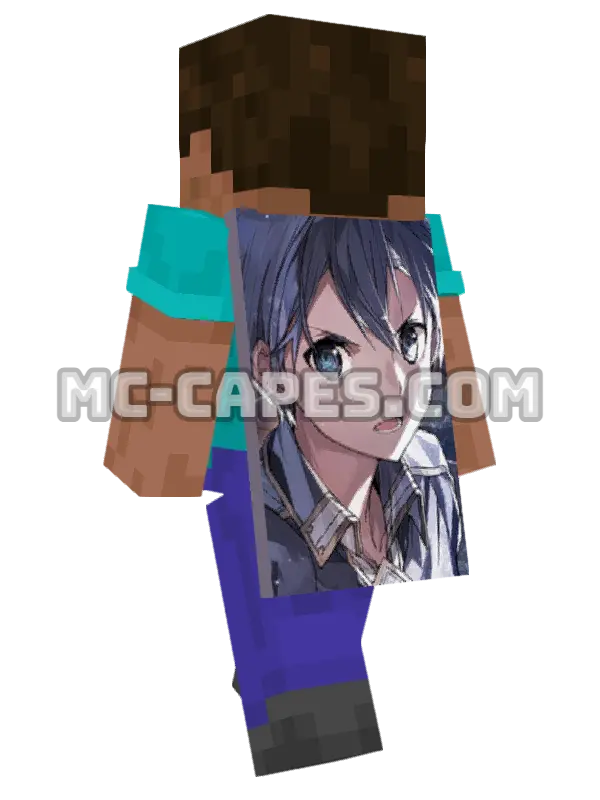 Kazuto Kirigaya Minecraft cape worn on a player, seen from behind