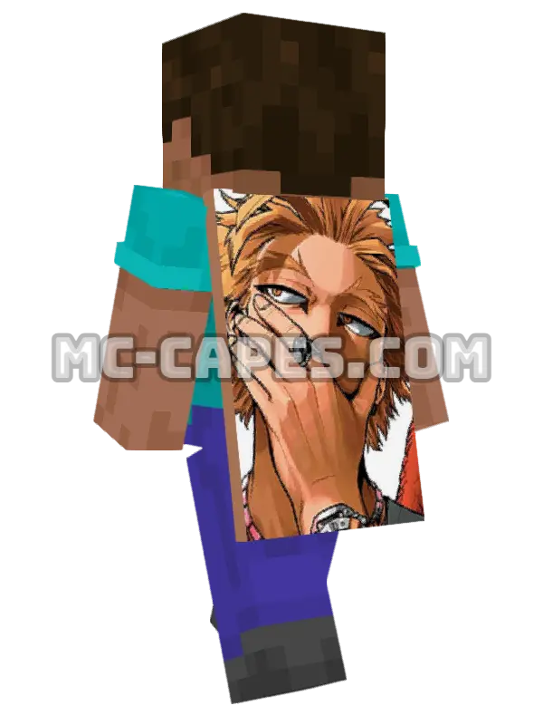 Keigo Takami Minecraft cape worn on a player, seen from behind