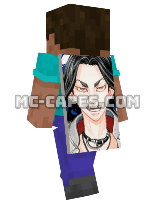 Keisuke Baji Minecraft cape worn on a player, seen from behind