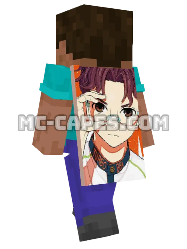 Ken Takakura Minecraft cape worn on a player, seen from behind