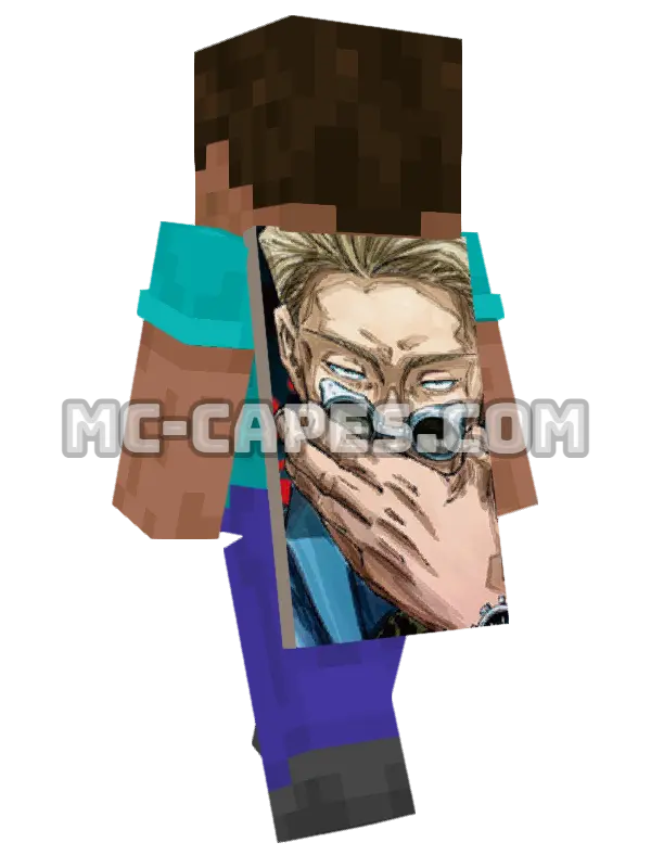Kento Nanami Minecraft cape worn on a player, seen from behind