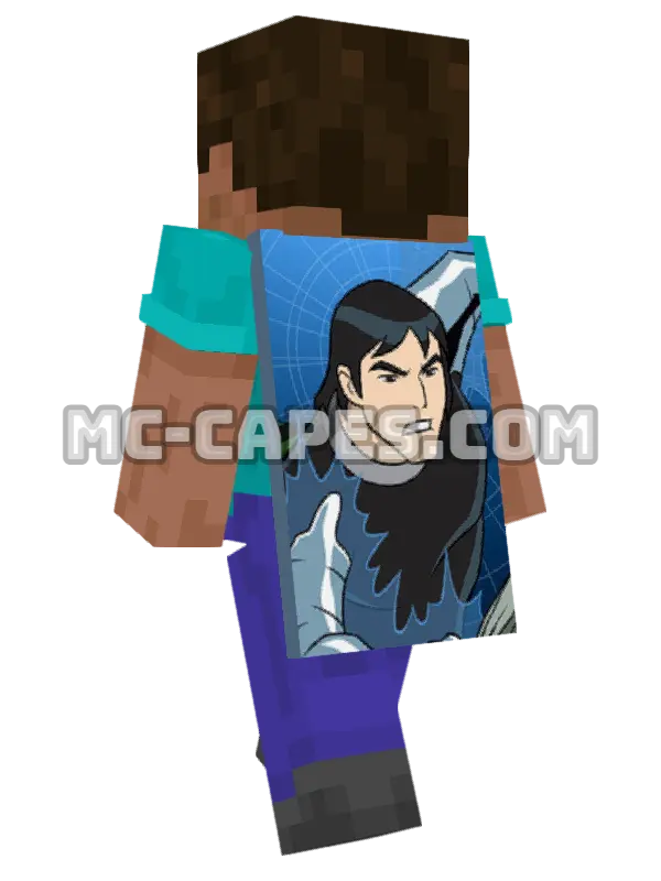 Kevin 11 Minecraft cape worn on a player, seen from behind