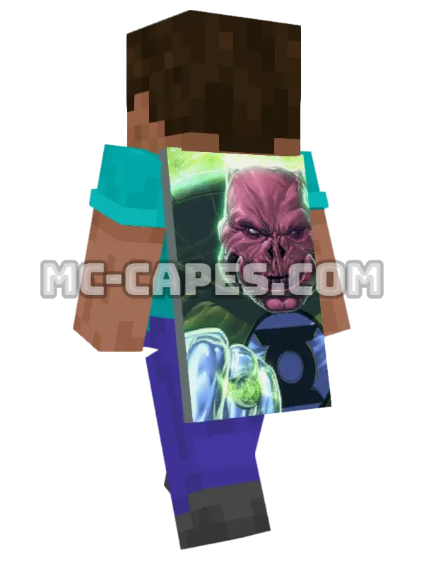 Kilowog Minecraft cape worn on a player, seen from behind
