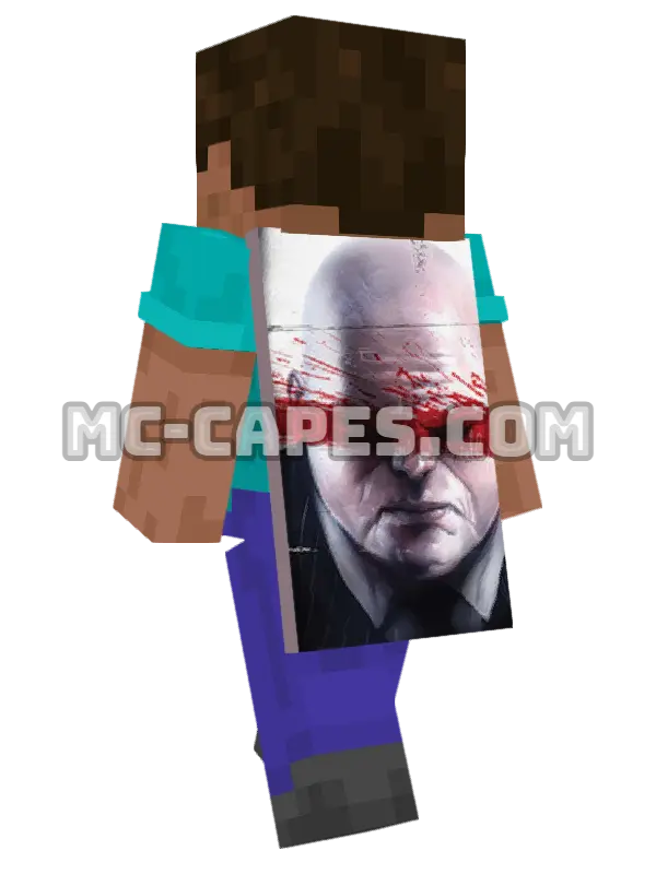 Kingpin Minecraft cape worn on a player, seen from behind