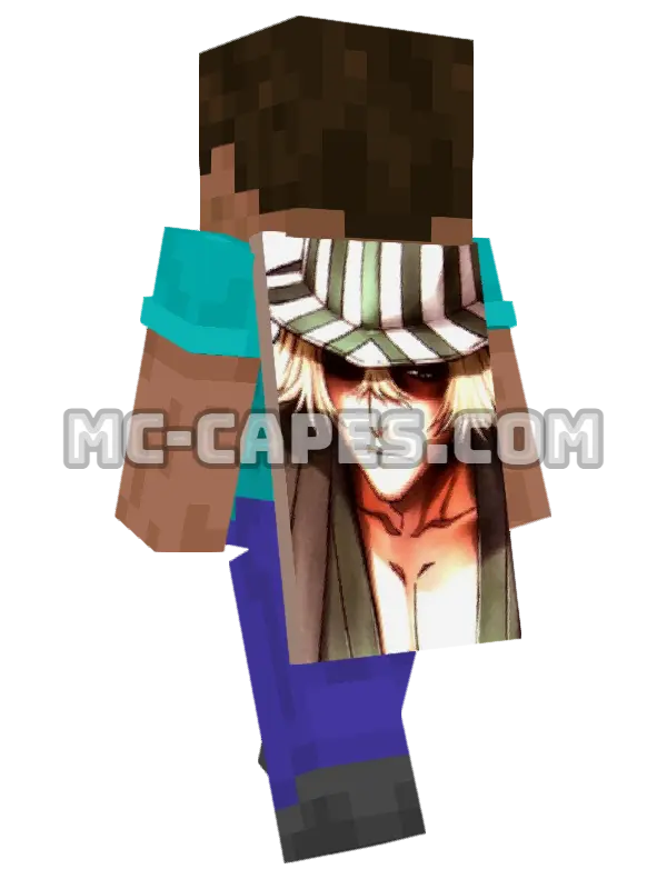 Kisuke Urahara Minecraft cape worn on a player, seen from behind
