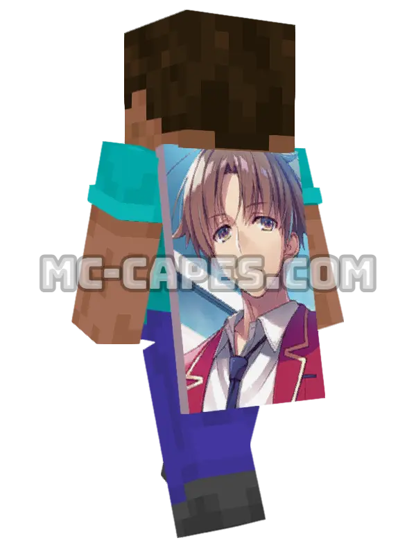 Kiyotaka Ayanokouji Minecraft cape worn on a player, seen from behind