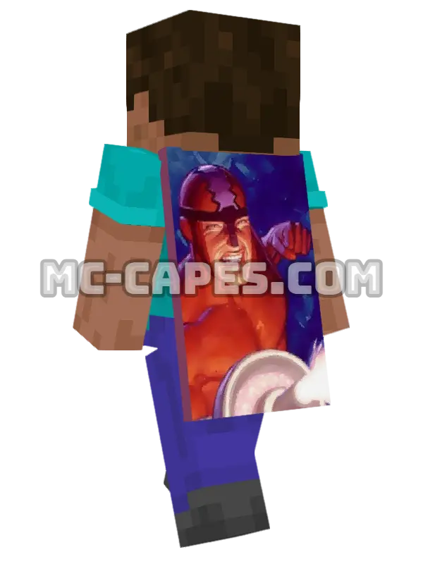 Klaw Minecraft cape worn on a player, seen from behind