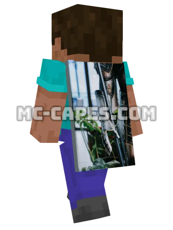 Knight Armor Minecraft cape worn on a player, seen from behind