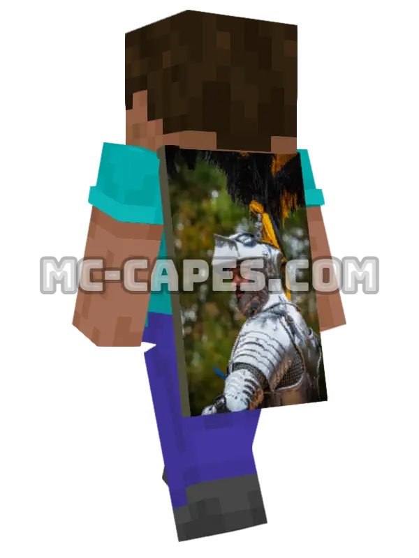Knight Armor Minecraft cape worn on a player, seen from behind
