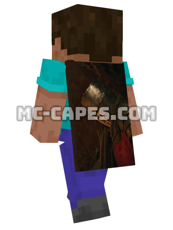 Knight Armor Minecraft cape worn on a player, seen from behind