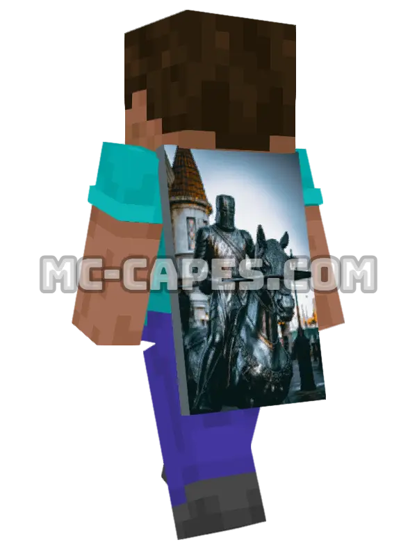 Knight Statue Minecraft cape worn on a player, seen from behind