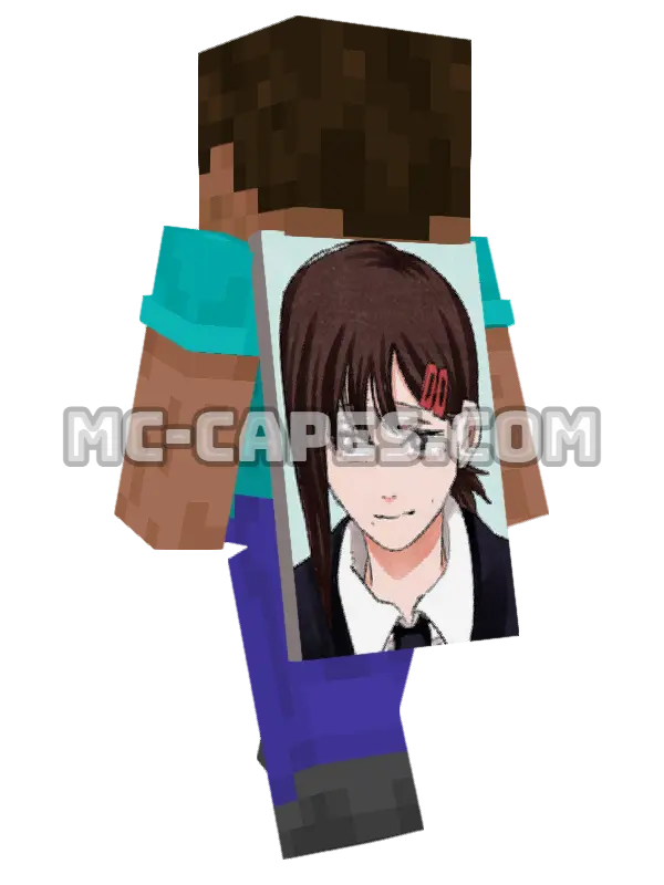 Kobeni Higashiyama Minecraft cape worn on a player, seen from behind