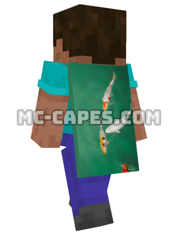 Koi Fish Minecraft cape worn on a player, seen from behind