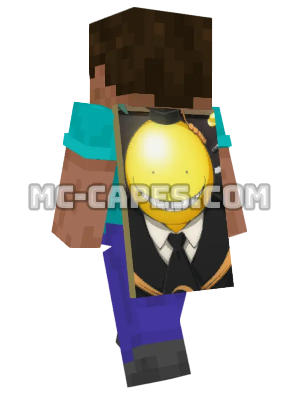 Koro-sensei Minecraft cape worn on a player, seen from behind