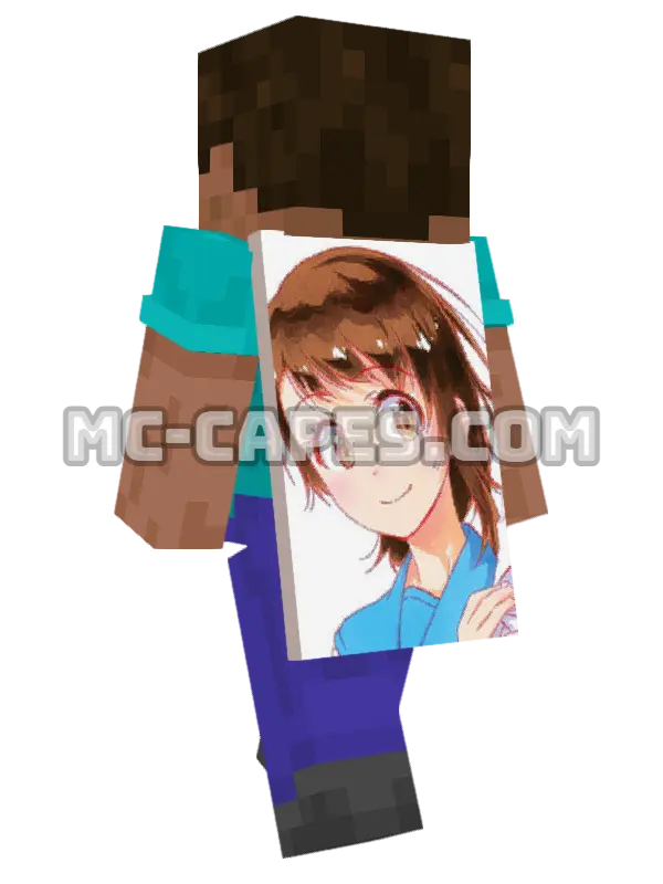 Kosaki Onodera Minecraft cape worn on a player, seen from behind