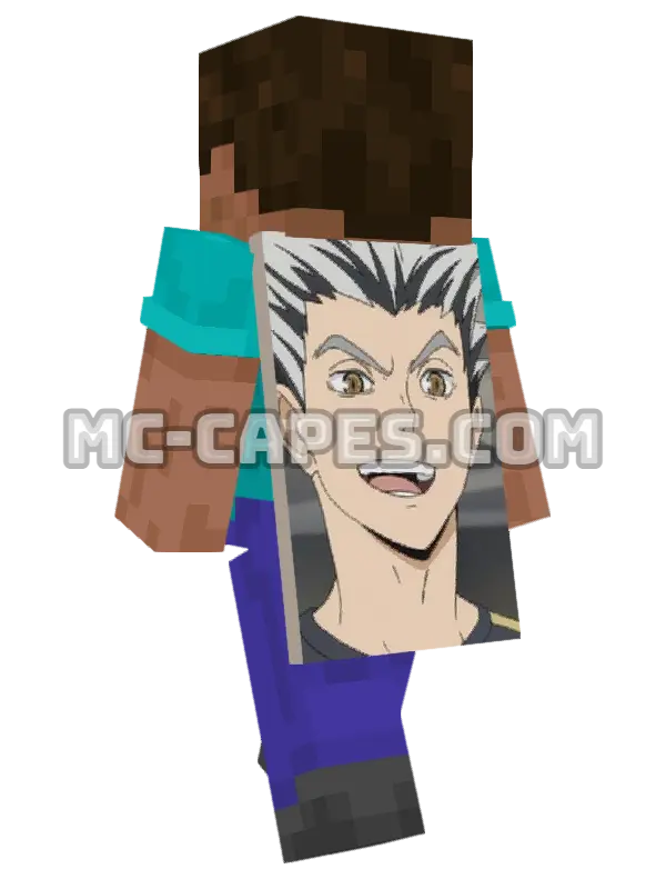 Koutarou Bokuto Minecraft cape worn on a player, seen from behind