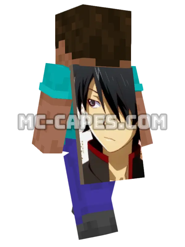 Koyomi Araragi Minecraft cape worn on a player, seen from behind