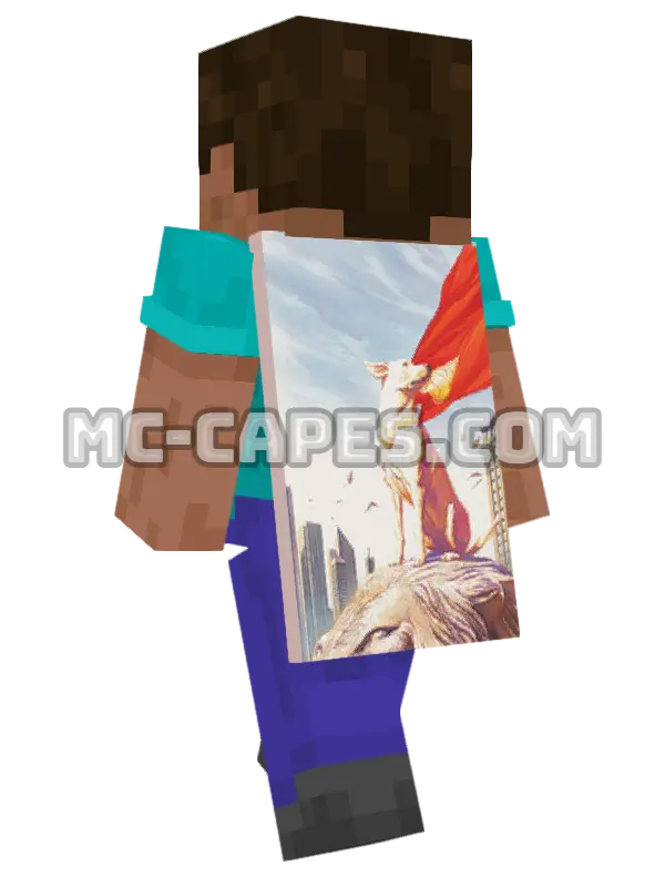 Krypto Minecraft cape worn on a player, seen from behind