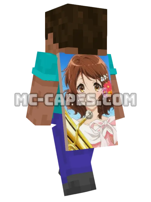 Kumiko Oumae Minecraft cape worn on a player, seen from behind