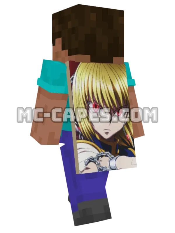 Kurapika Minecraft cape worn on a player, seen from behind