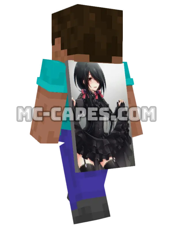 Kurumi Tokisaki Dress Minecraft cape worn on a player, seen from behind