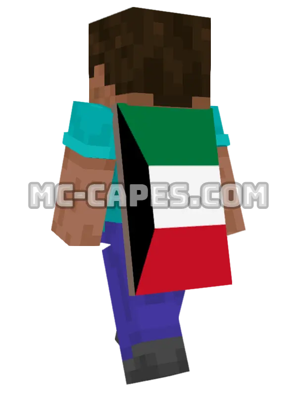 Kuwait Flag Minecraft cape worn on a player, seen from behind