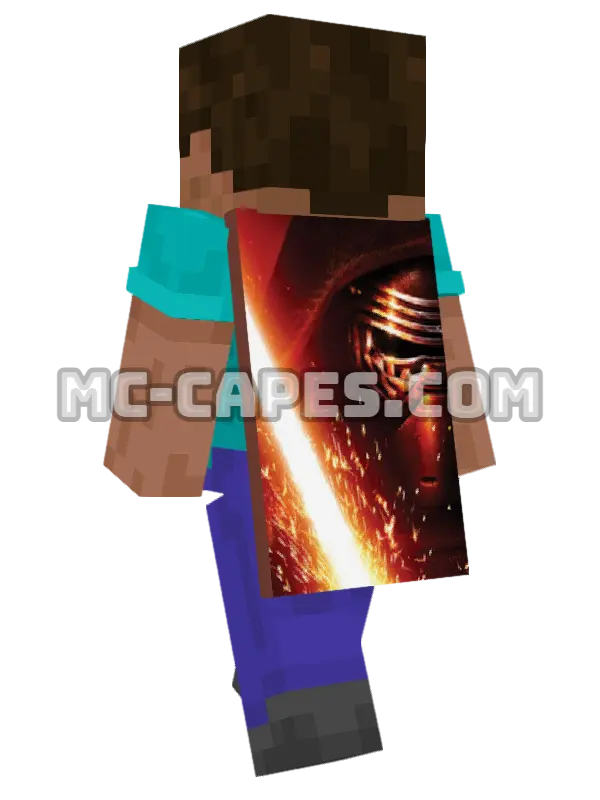 Kylo Ren Minecraft cape worn on a player, seen from behind