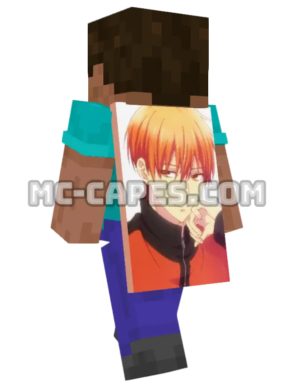 Kyou Souma Minecraft cape worn on a player, seen from behind