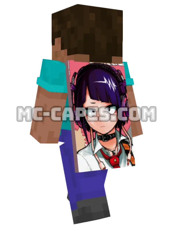 Kyouka Jirou Minecraft cape worn on a player, seen from behind