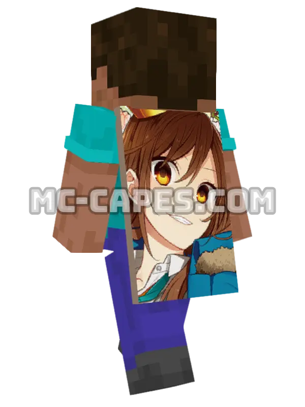 Kyouko Hori Minecraft cape worn on a player, seen from behind