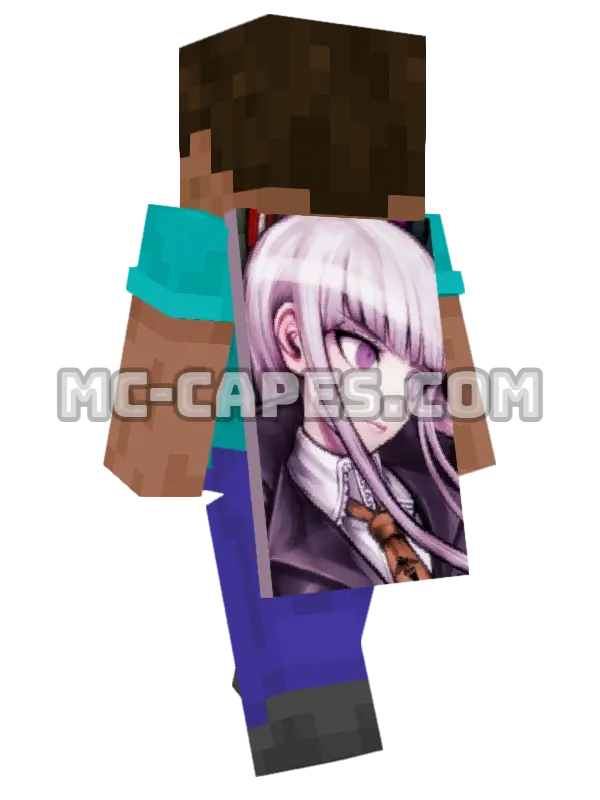 Kyouko Kirigiri Minecraft cape worn on a player, seen from behind