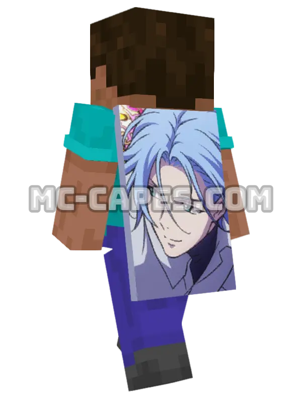 Langa Hasegawa Minecraft cape worn on a player, seen from behind