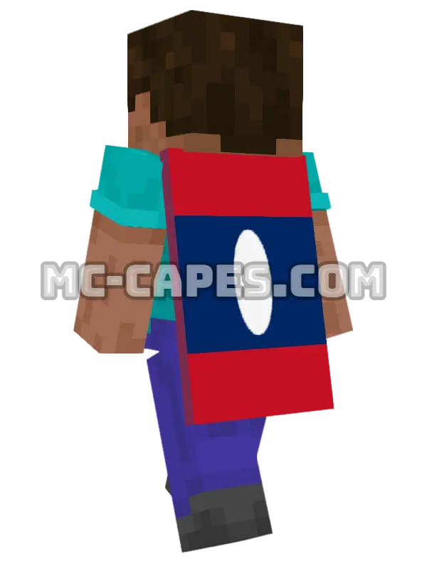 Laos Flag Minecraft cape worn on a player, seen from behind