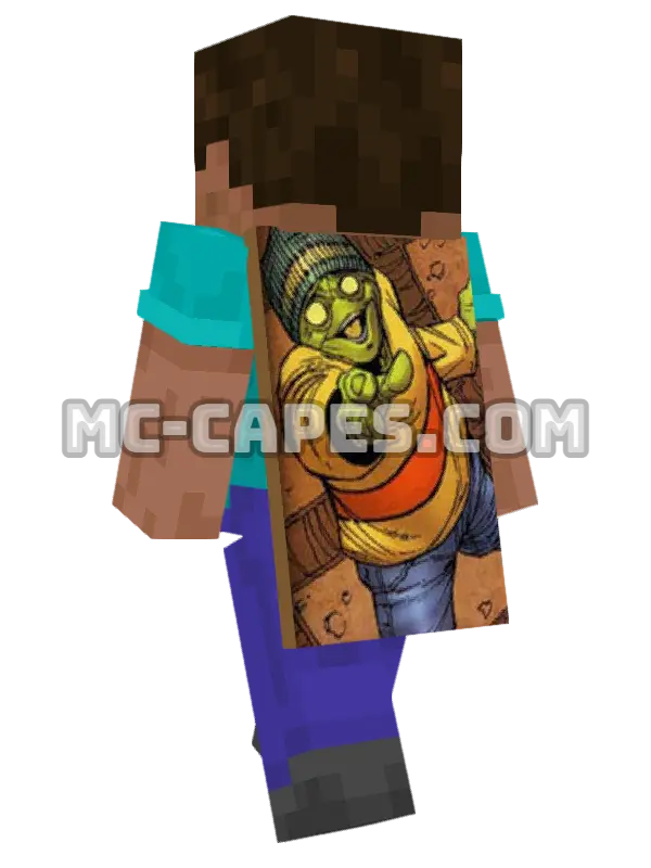 Leech Minecraft cape worn on a player, seen from behind