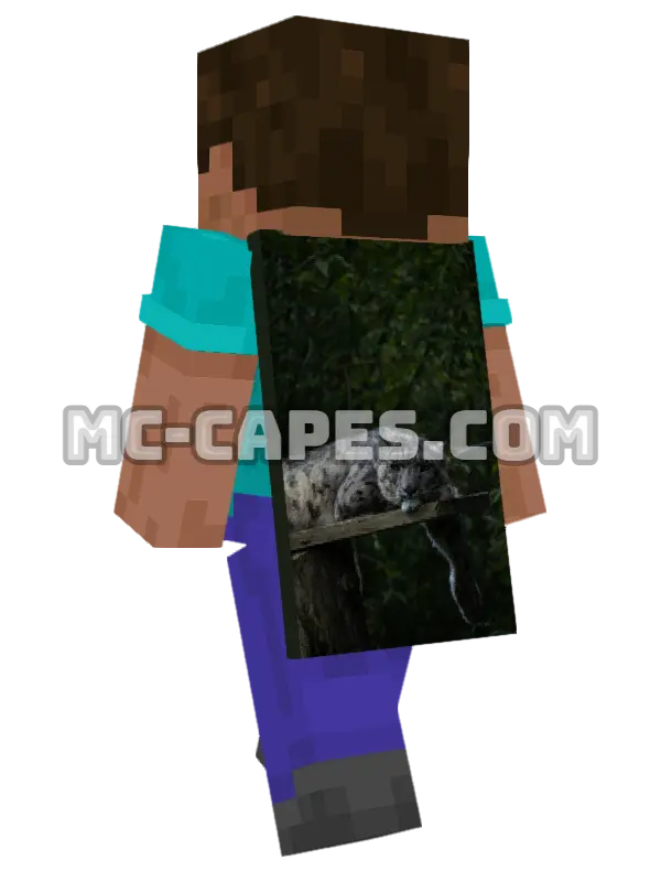 Leopard on Branch Minecraft cape worn on a player, seen from behind