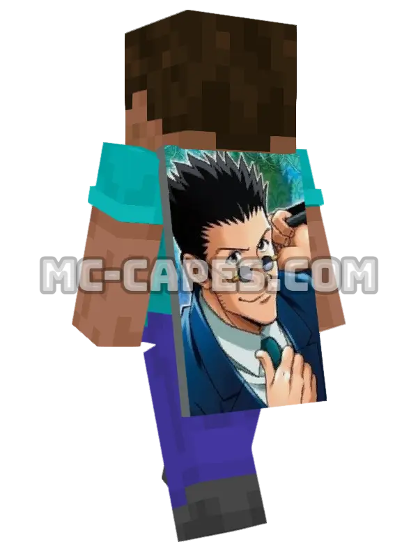 Leorio Paradinight Minecraft cape worn on a player, seen from behind