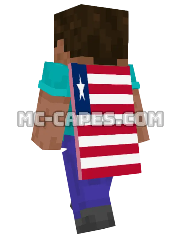 Liberia Flag Minecraft cape worn on a player, seen from behind